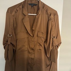 White House Black Market Copper blouse size L